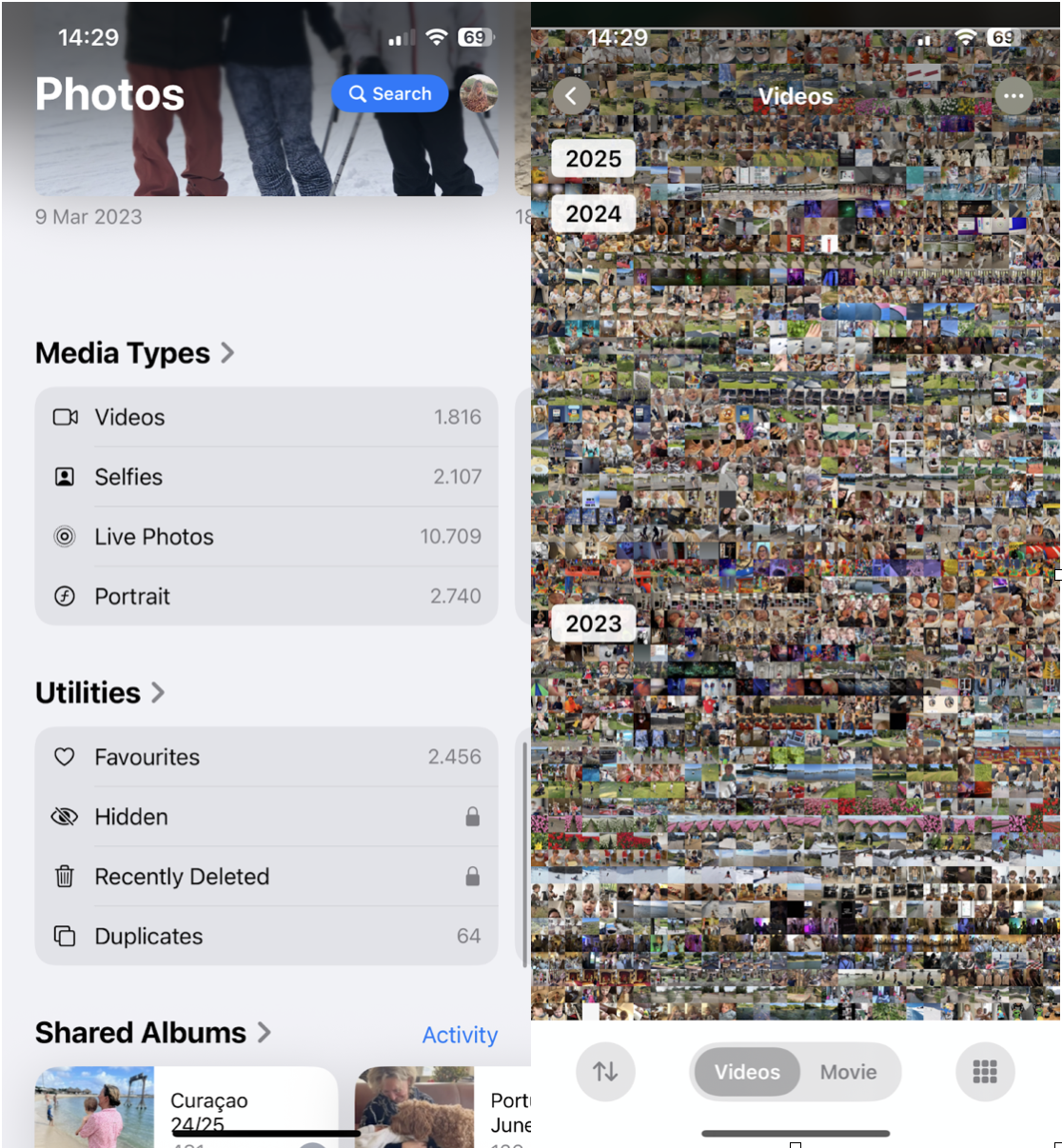Compress videos to free up Storage