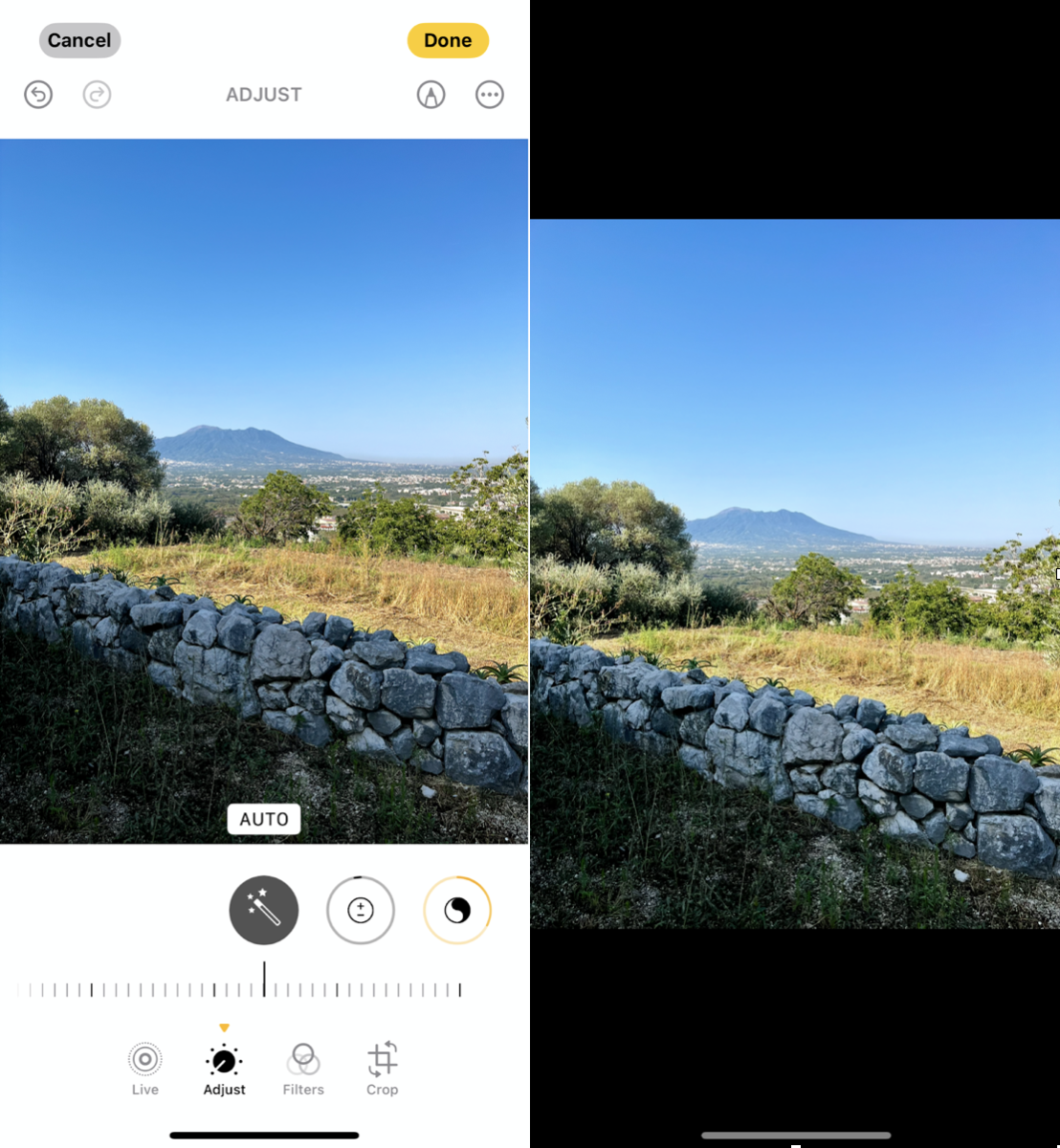 Auto Enhance to instantly fix lighting and contrast