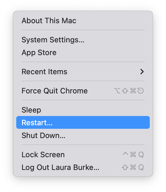 Restart your Mac