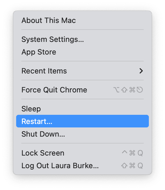 Restart your Mac