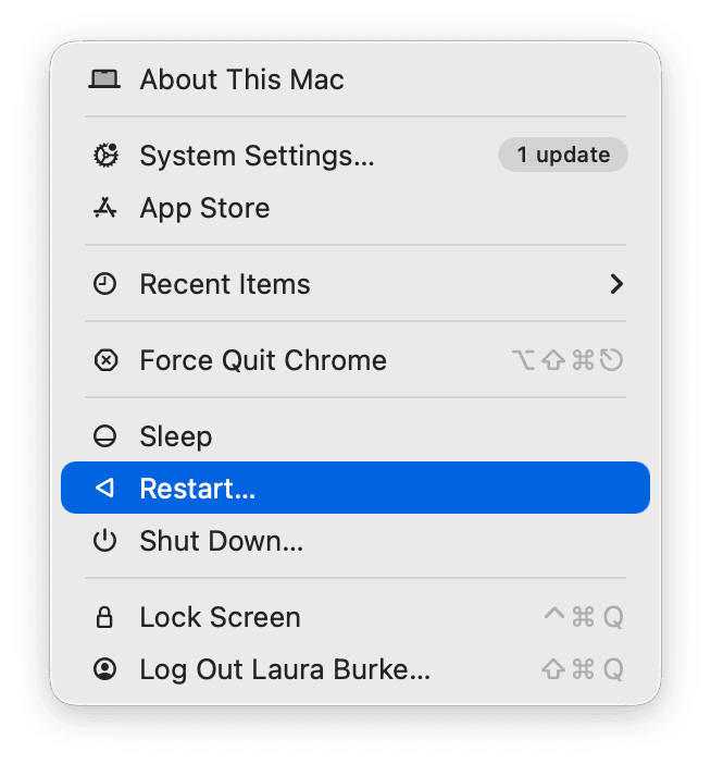 Restart your Mac