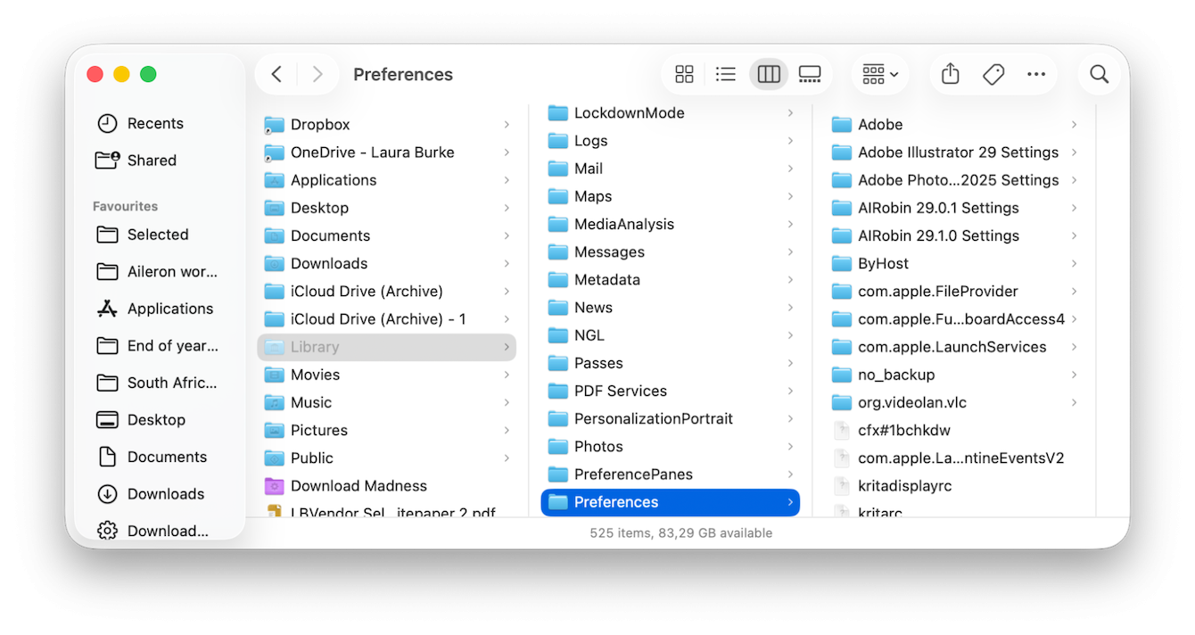 Quit Mail, in Finder, press Go > Go to Folder