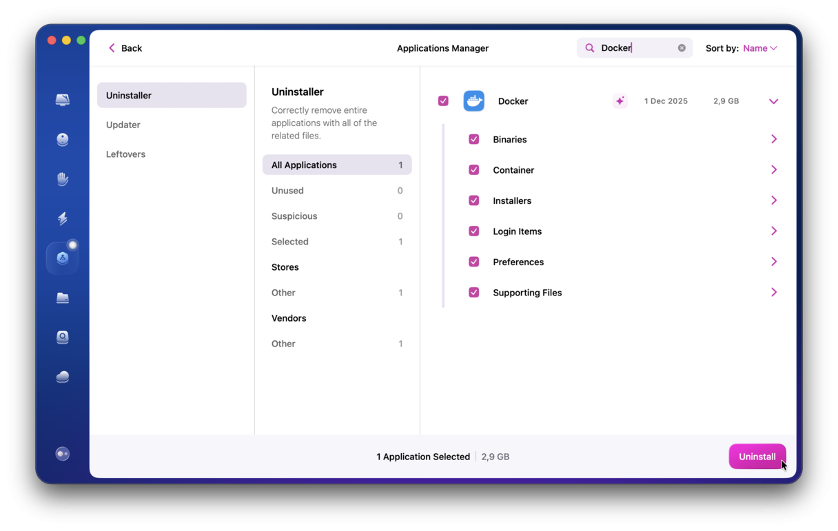 How to uninstall Docker from Mac with CleanMyMac